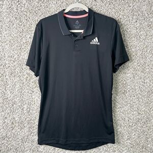 Adidas Polo Shirt Women’s Medium FreeLift Black Short Sleeve